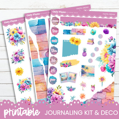 a set of planner stickers with flowers on them