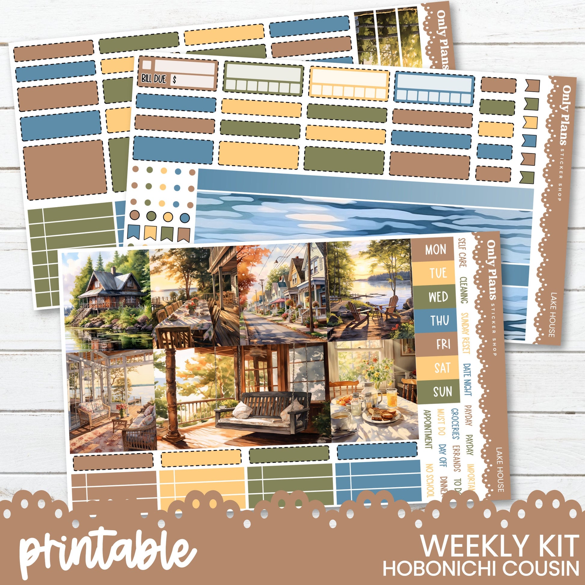 the printable weekly kit includes a photo of a house