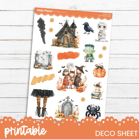 a printable halloween planner sticker sheet