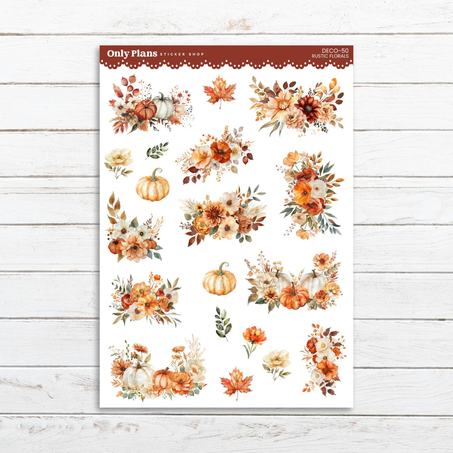 Printable Deco Stickers - DECO-50 - Rustic Florals