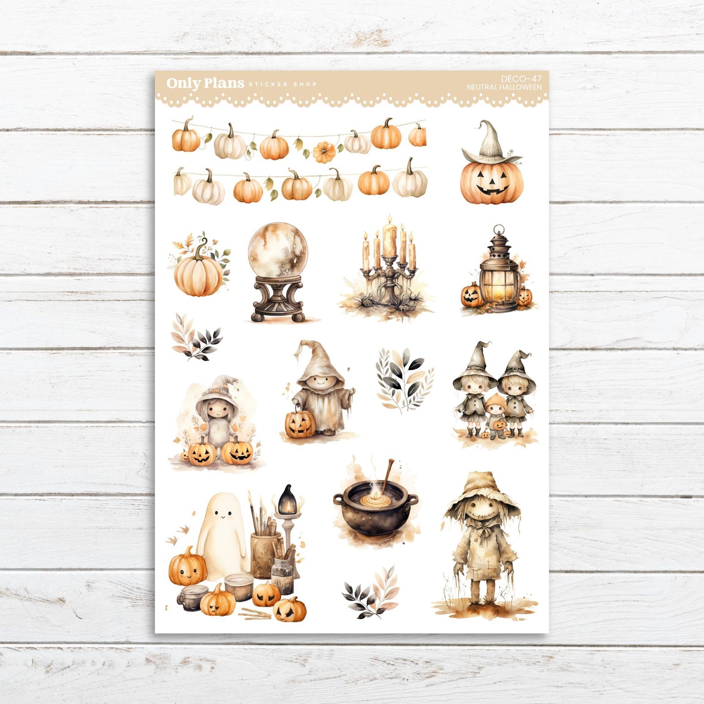 Printable Deco Stickers - DECO-47 - Neutral Halloween