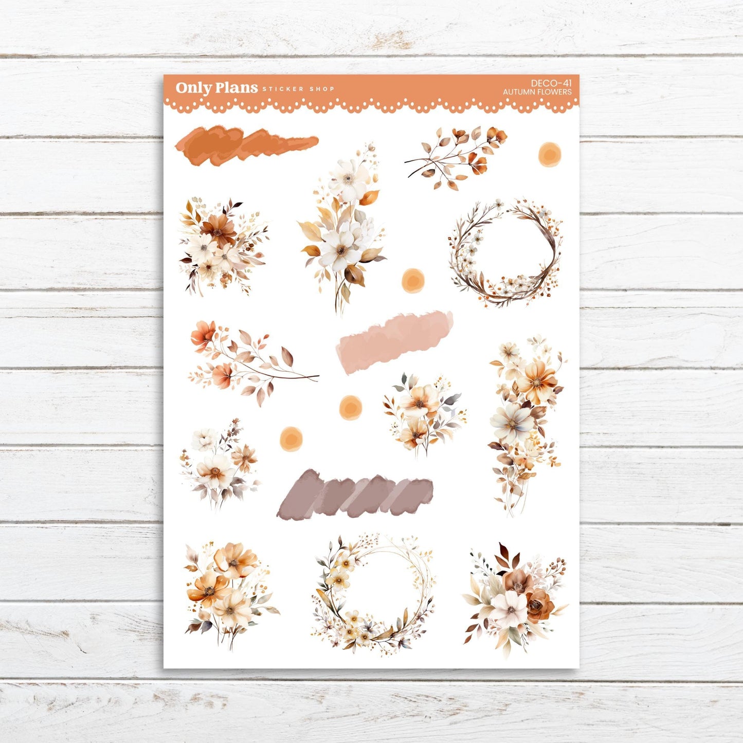 Printable Deco Stickers - DECO-41 - Autumn Flowers