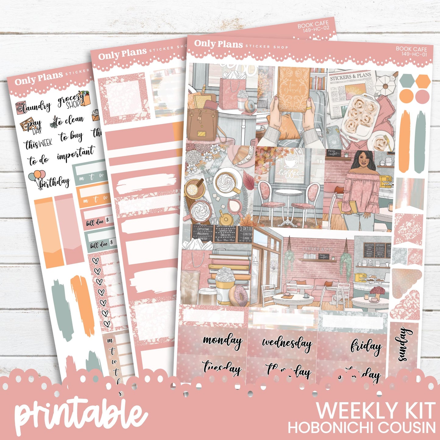 the printable weekly kit includes a planner, planner stickers, and planner pages