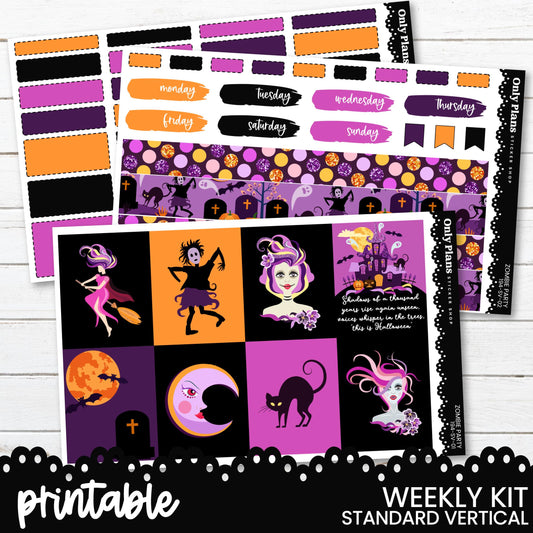 a printable halloween planner sticker kit