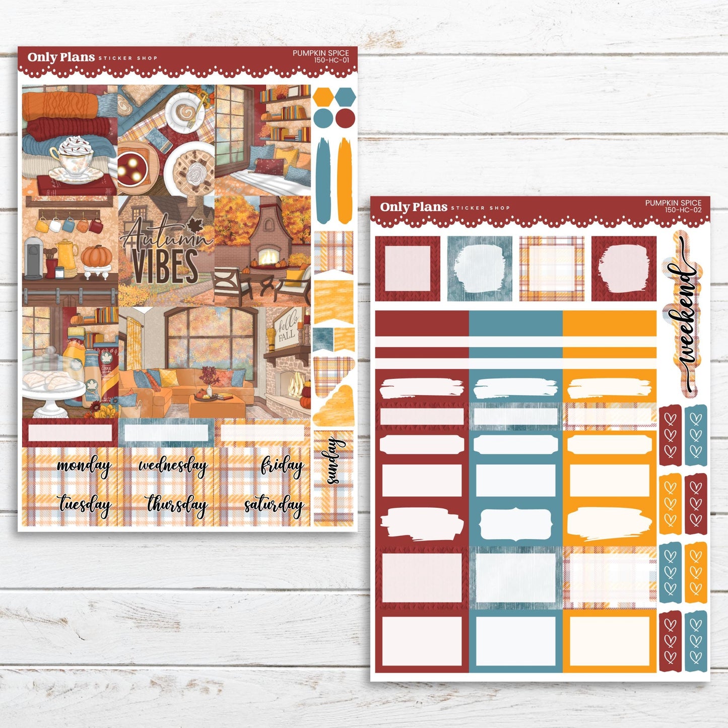 two planner stickers with a picture of a kitchen