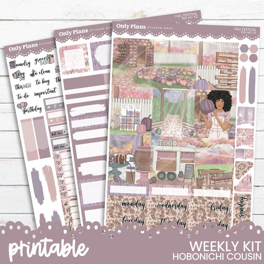 the printable weekly kit includes a planner, planner stickers, and planner pages