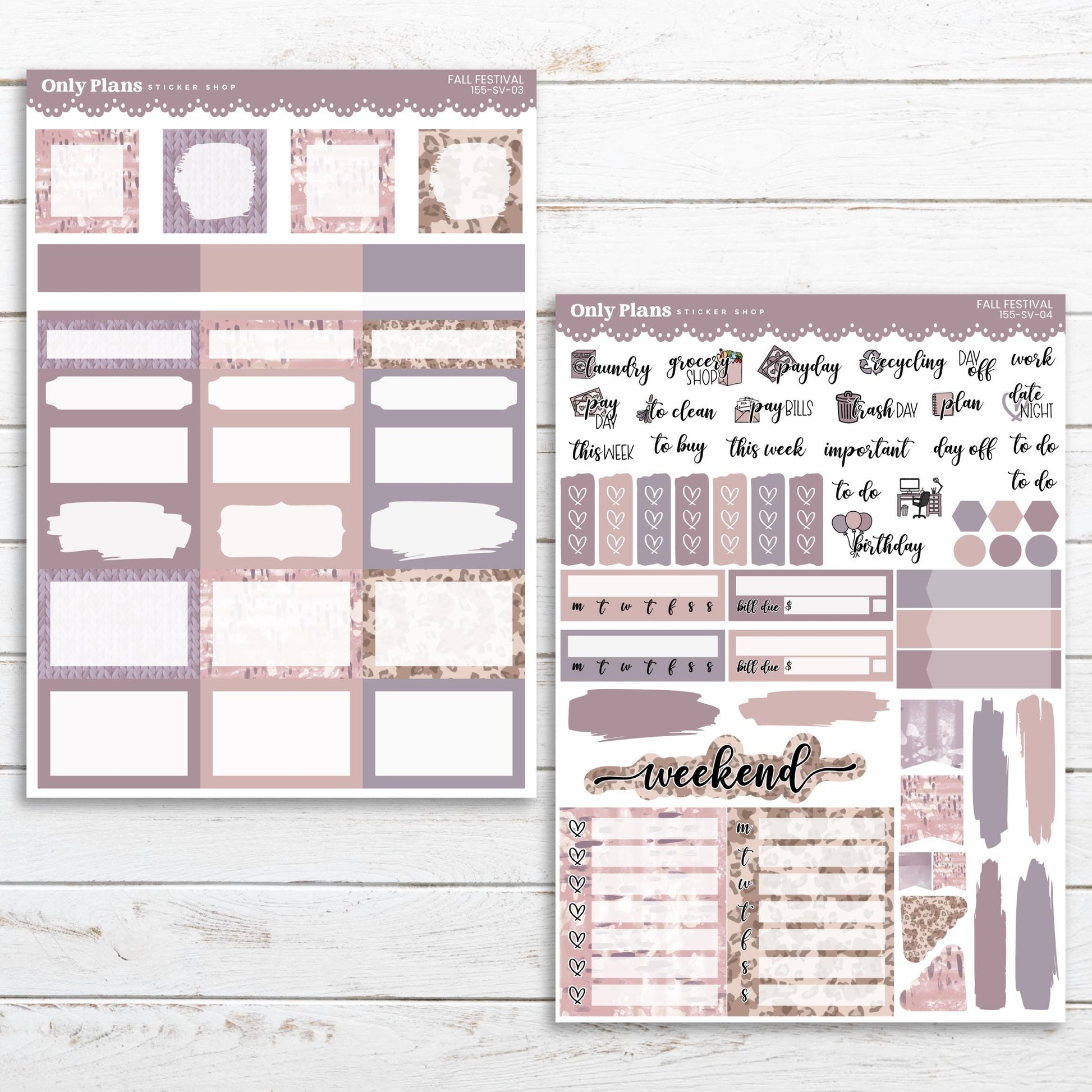 a pink and grey planner sticker sheet with a pink and grey planner sticker