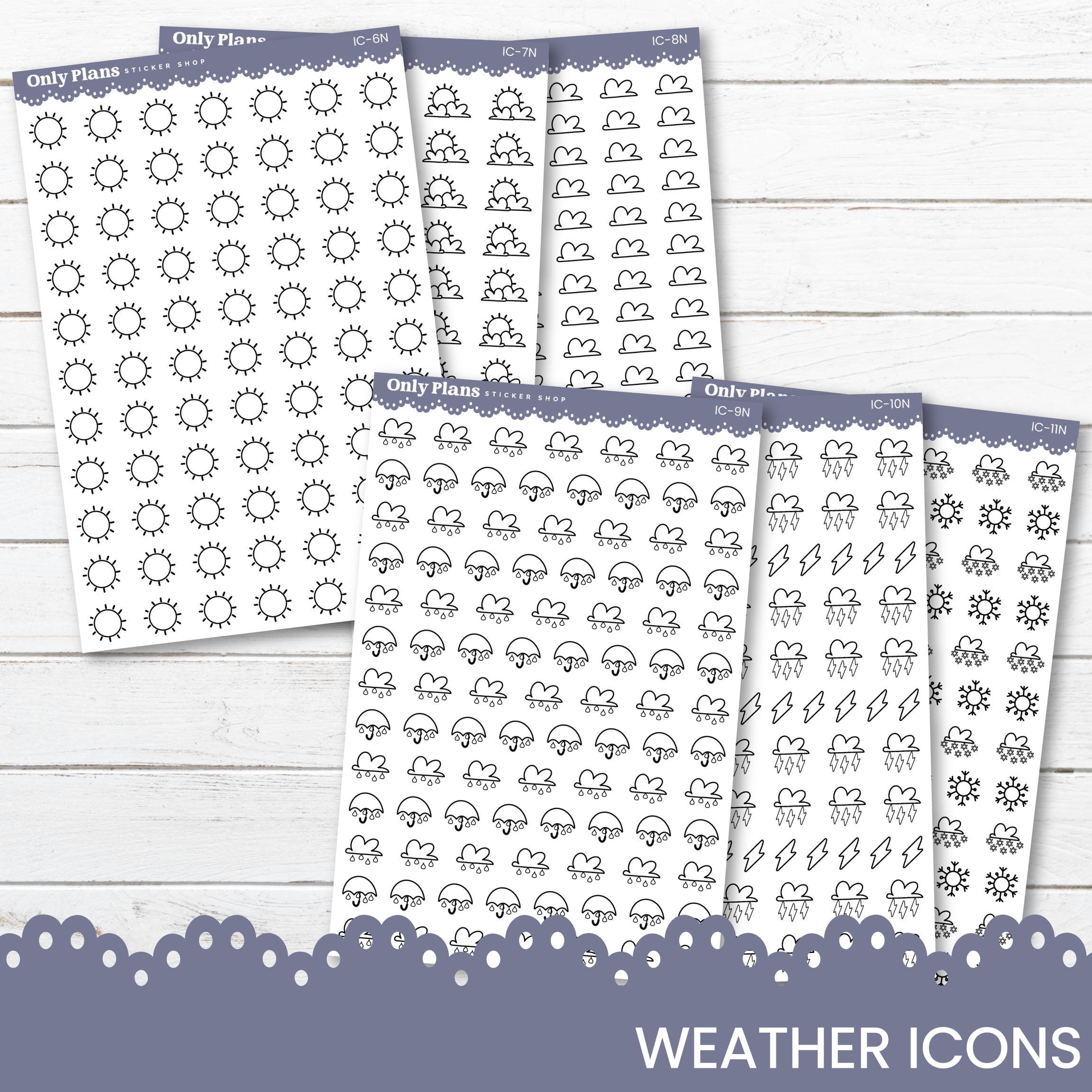 Weather Bar Window Sticker Weather Icon Stickers - Black & White – Only Plans Sticker Shop