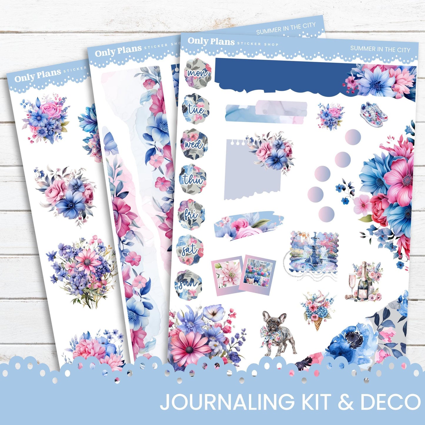 Journaling Kit & Floral Deco - Kit 182 - Summer City