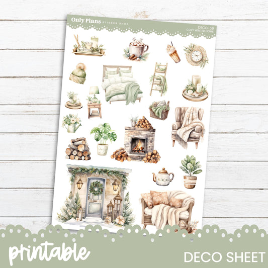 a sticker sheet with a picture of furniture