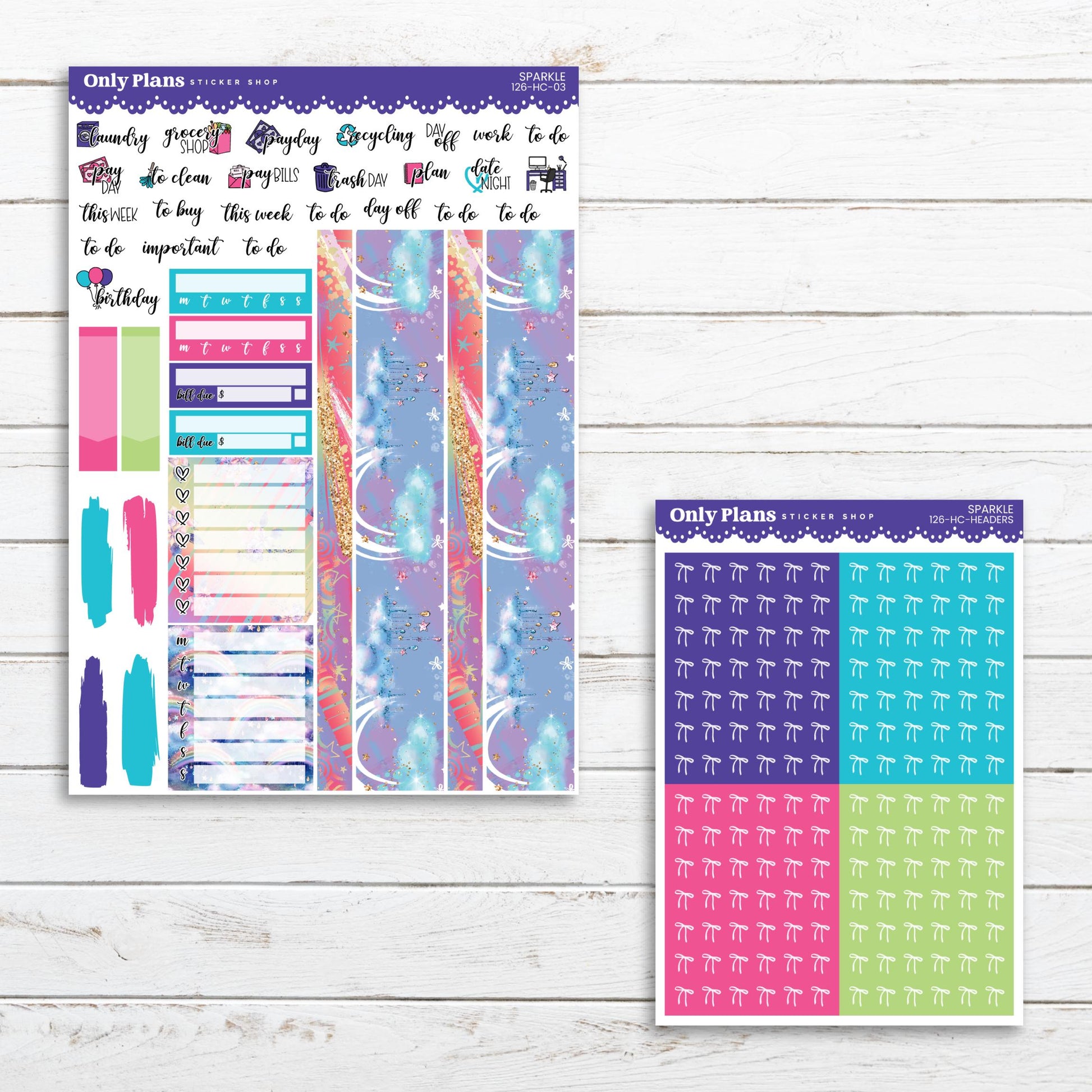 a colorful planner sticker and a colorful planner sticker