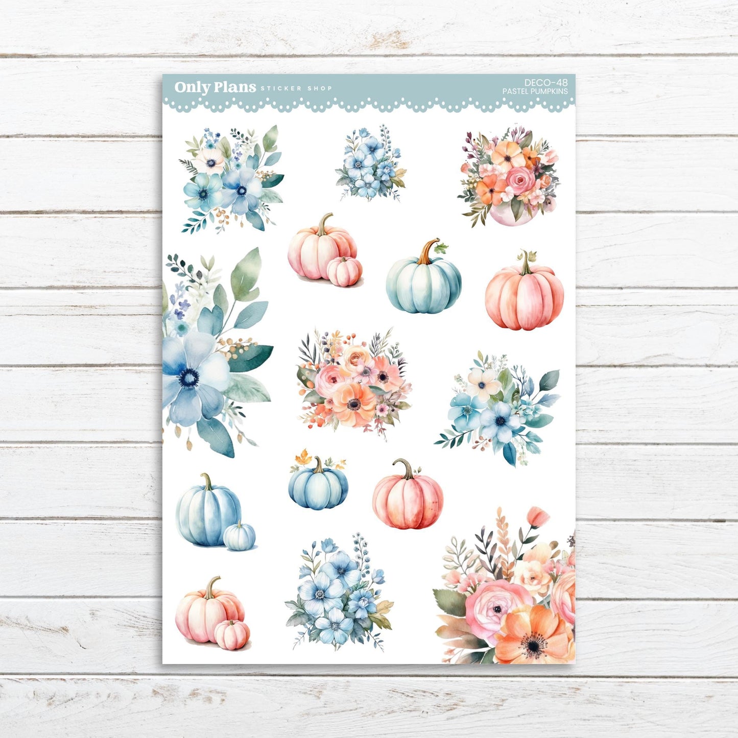 Printable Deco Stickers - DECO-48 - Pastel Pumpkins