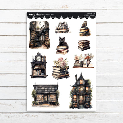 Printable Deco Stickers - DECO-54 - Spooky Library