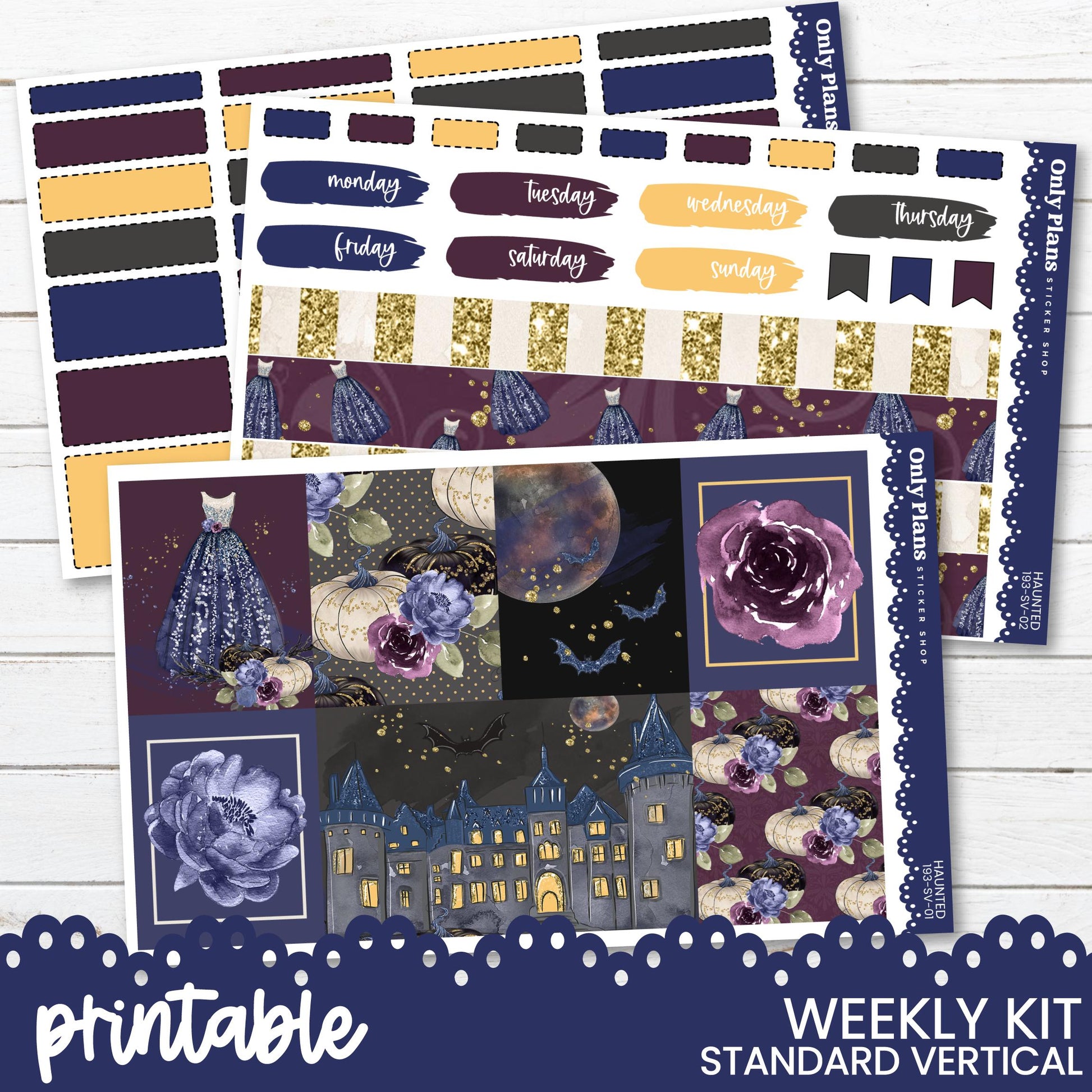 the printable weekly kit includes a variety of stickers