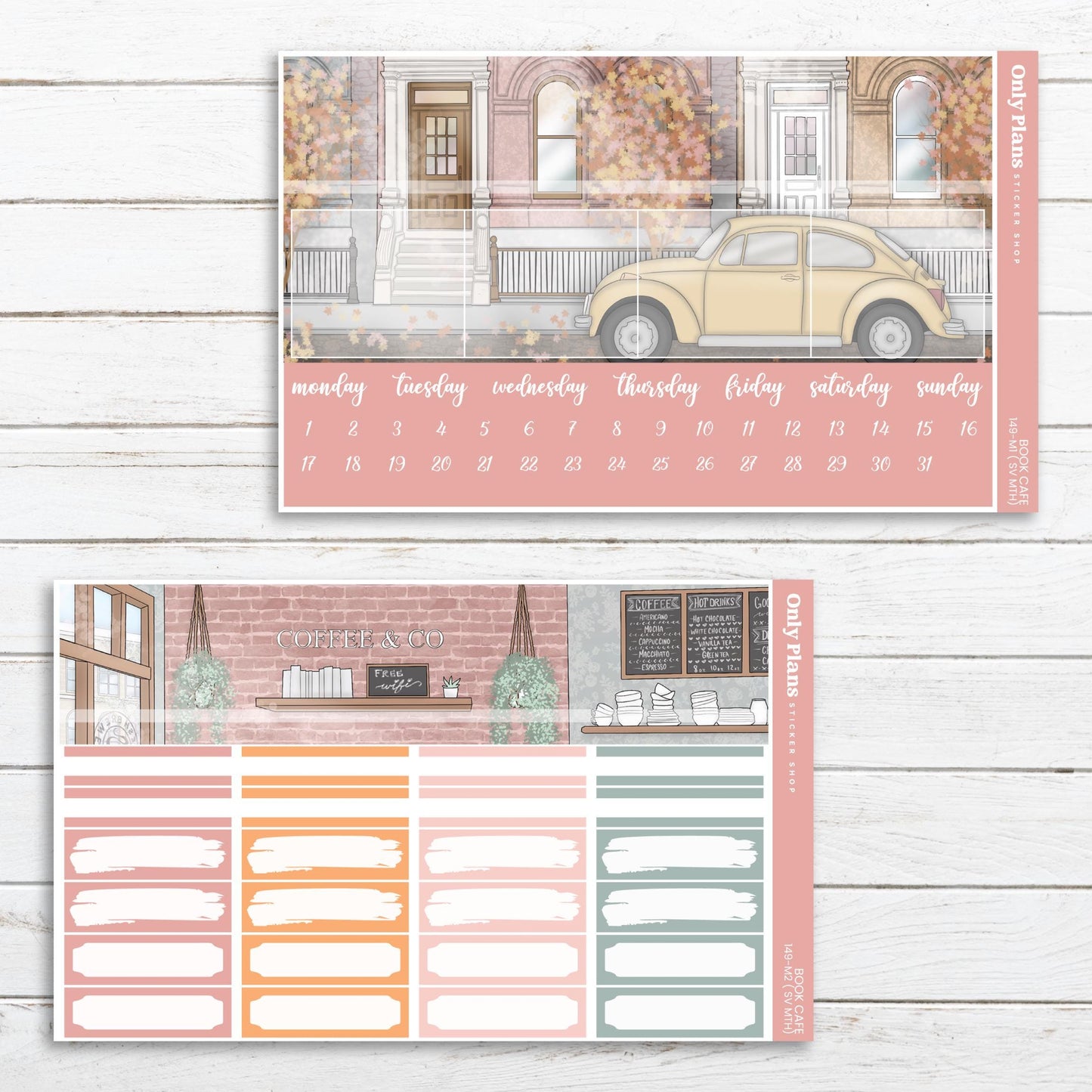 Monthly Sticker Kit - Standard - Kit 149 - Book Cafe