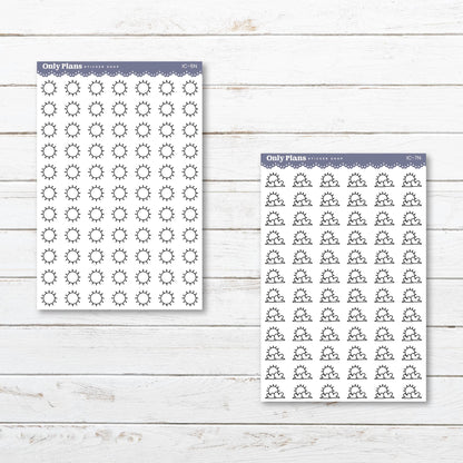 Printable Weather Icons - Black & White