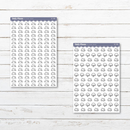 Printable Weather Icons - Black & White