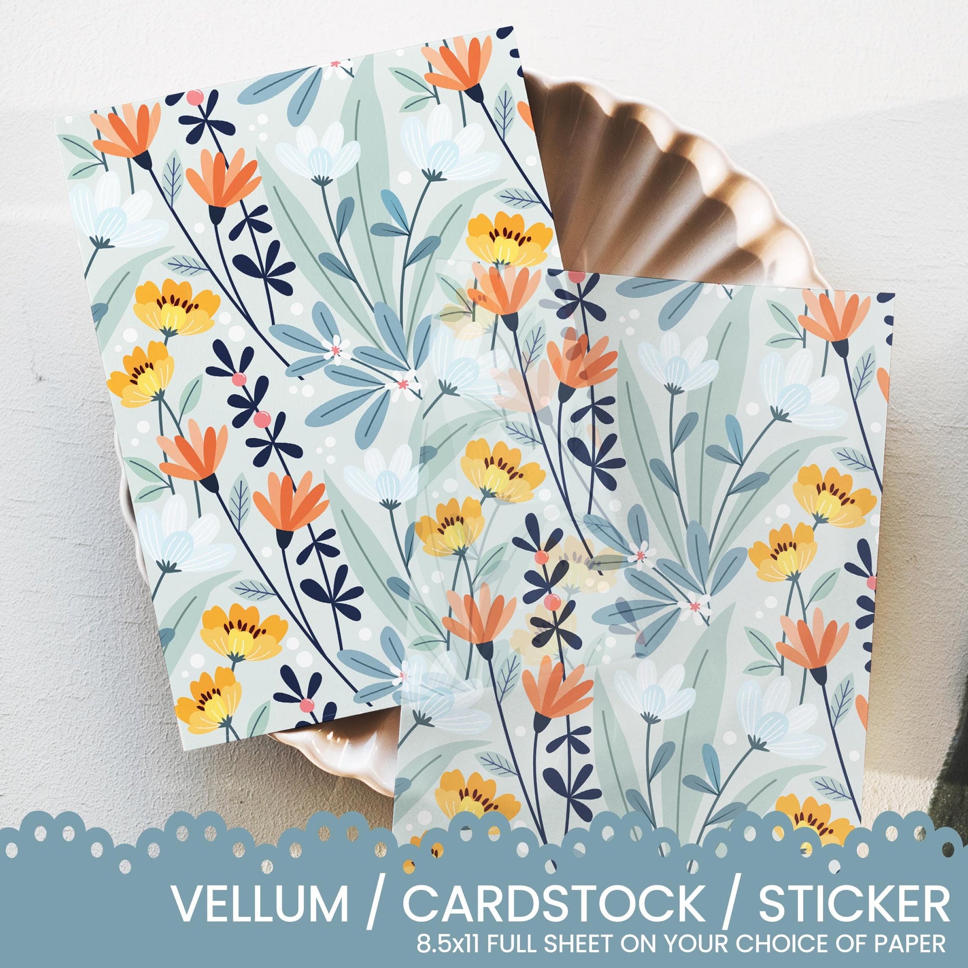 a stack of cardstocks with a flower pattern on them