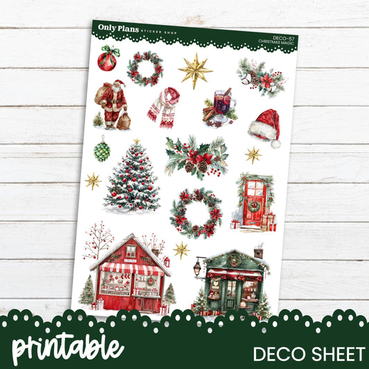 a christmas sticker sheet with christmas decorations