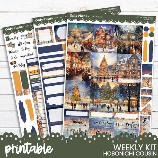 a printable holiday planner sticker kit