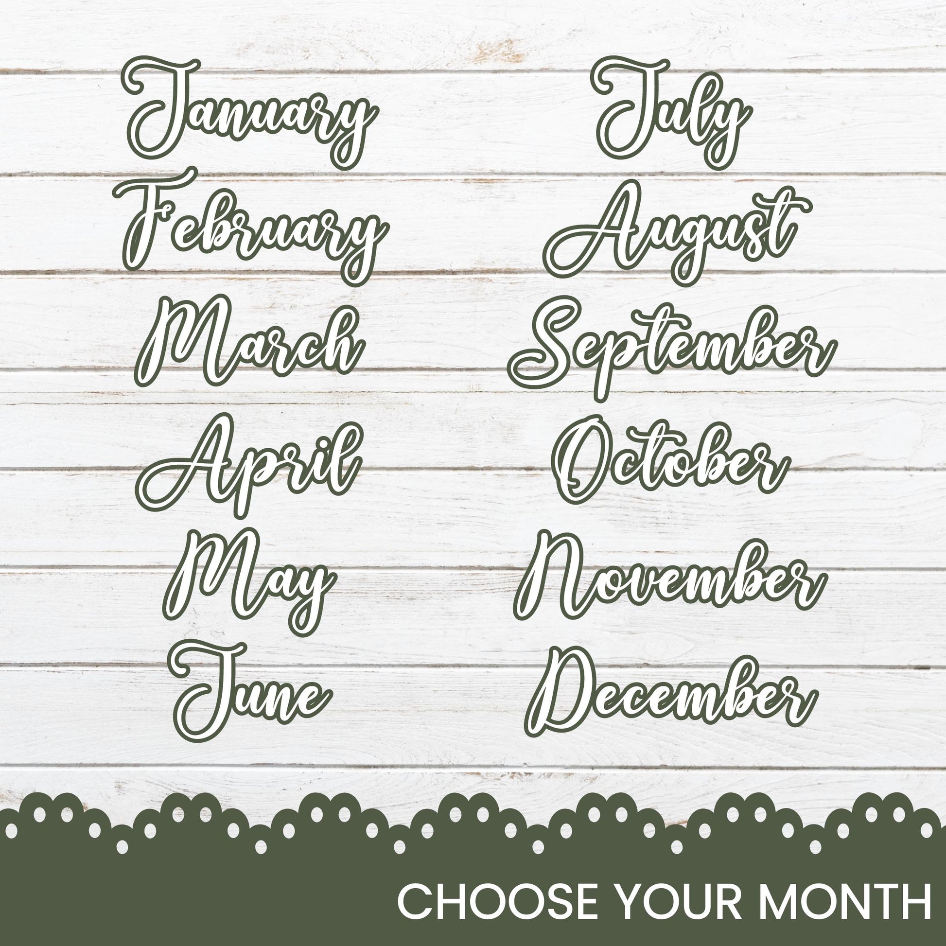 a photo of the months of the month with the words choose your month