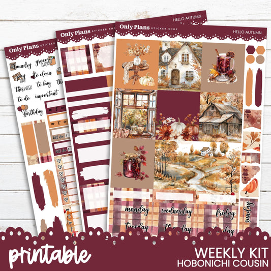 the printable weekly kit includes a fall theme