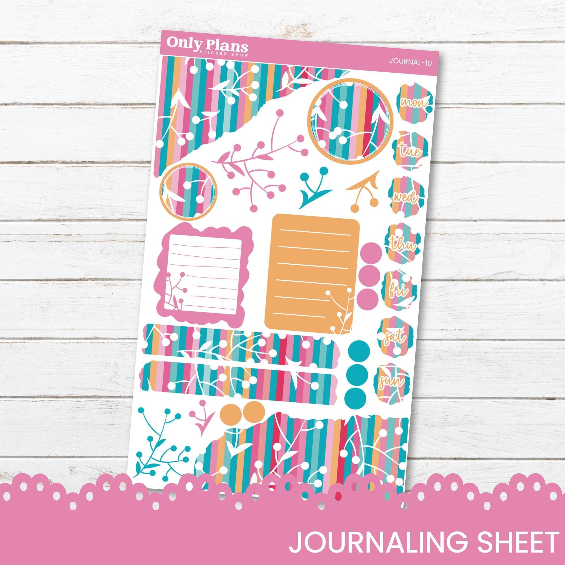 a sticker sheet with a colorful pattern on it