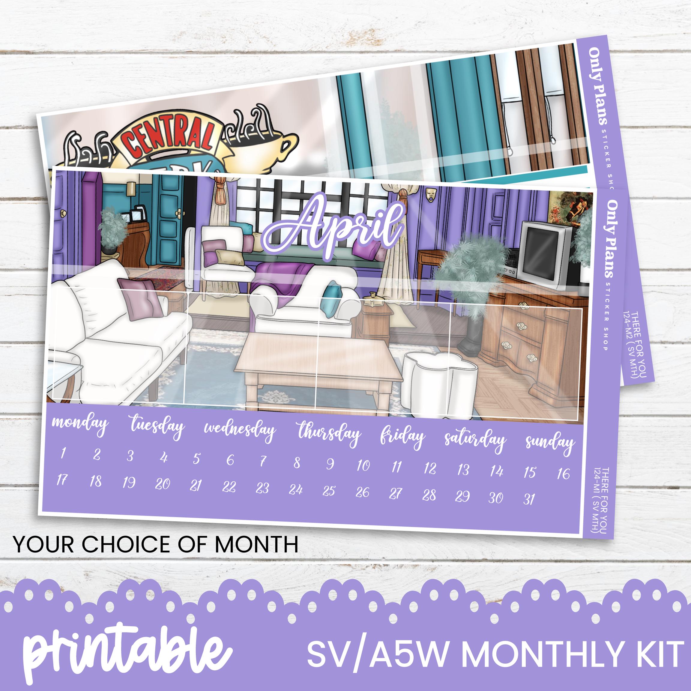 Mointhly Color Code Sticker Printable Monthly Sticker Kit - Standard - Kit 124 - There For You ...